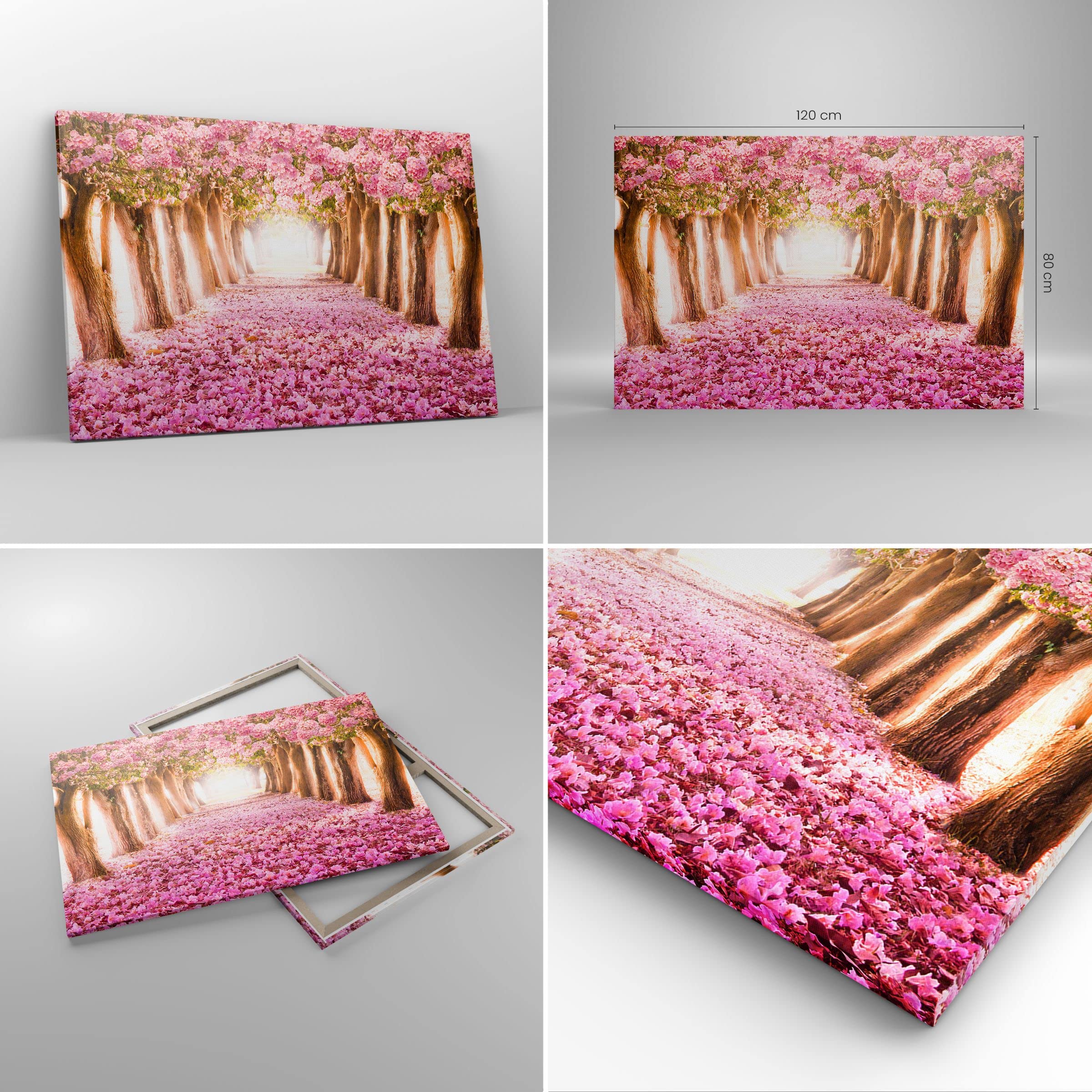 Deco Cadre Décoration Salon Arbre fleurs cerise nature Moderne Impression sur Toile 120x80cm Image Tableau Decoration Murale Chambre Horizontal Art Wall Grand Tableaux Decoratifs Muraux AA120x80-2794