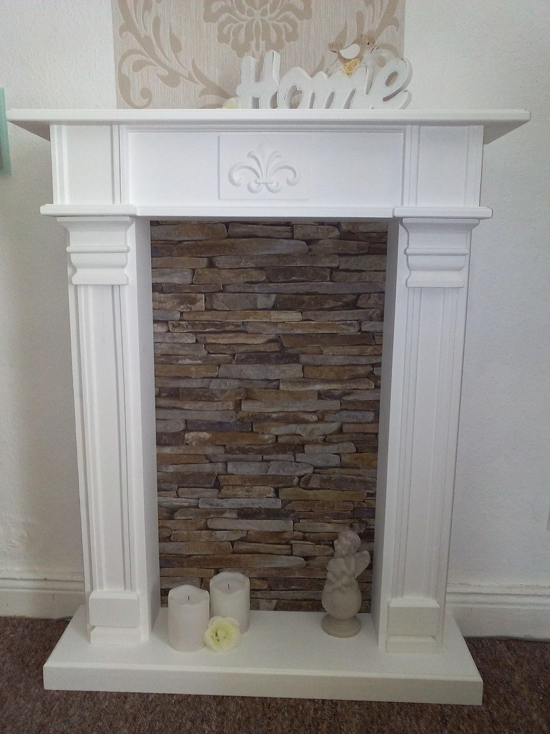 Wolkenstube Deluxe Decorative Fireplace, Fireplace Edge/Fireplace Ledge/Fireplace Console, Handmade