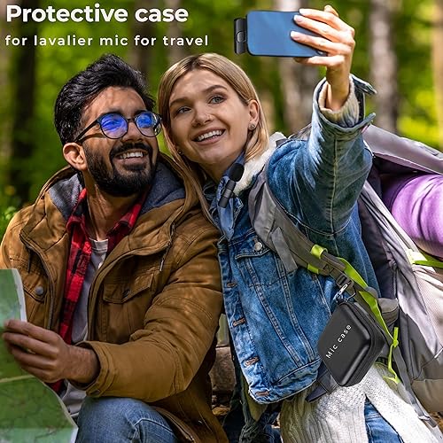 Miniatura 2 de Estuche de micrófono de transporte de viaje duro Estuche de micrófono Lavalier inalámbrico con 3 ranuras para micrófono de solapa con clip de