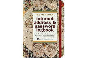 Old World Internet Address & Password Logbook for Prime Members