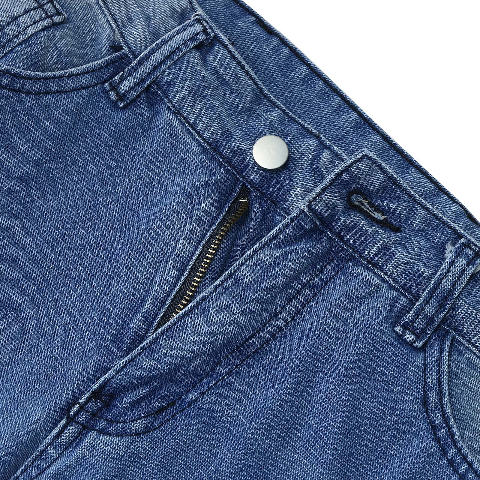 DGZTWLL - Pantaloni sportivi da donna, con tasca con cerniera, a vita alta, in denim, gamba larga, per spiaggia, formale
