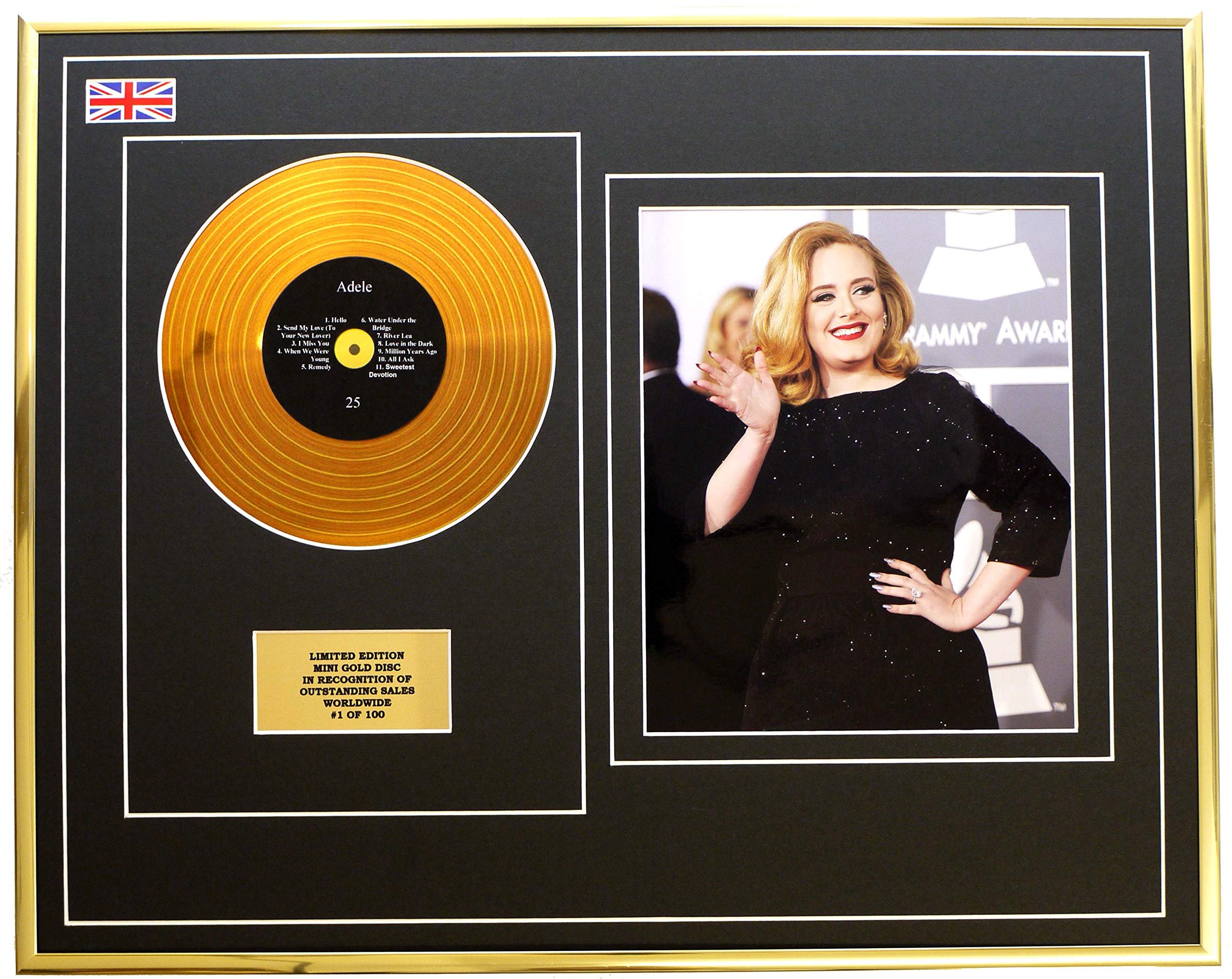 Everythingcollectible Adele/MINI Metall Gold DISC & Foto Display/Limitierte Edition/COA/ 25
