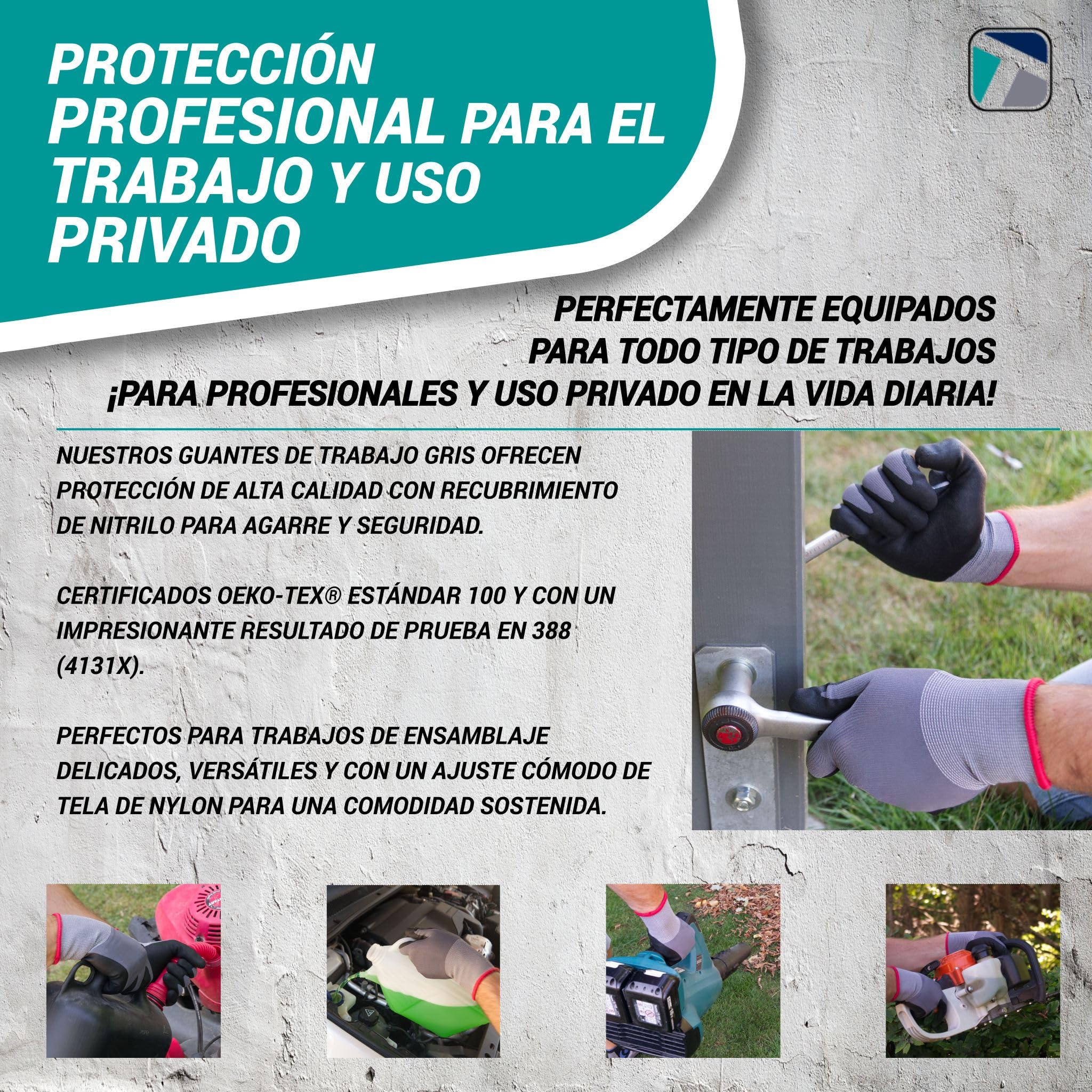 Trevendo Guantes de trabajo WS-Pro FLEX GTN - guantes de montaje - guantes de jardinería - transpirables - flexibles - para hombre y mujer, Talla 11, 72 pares