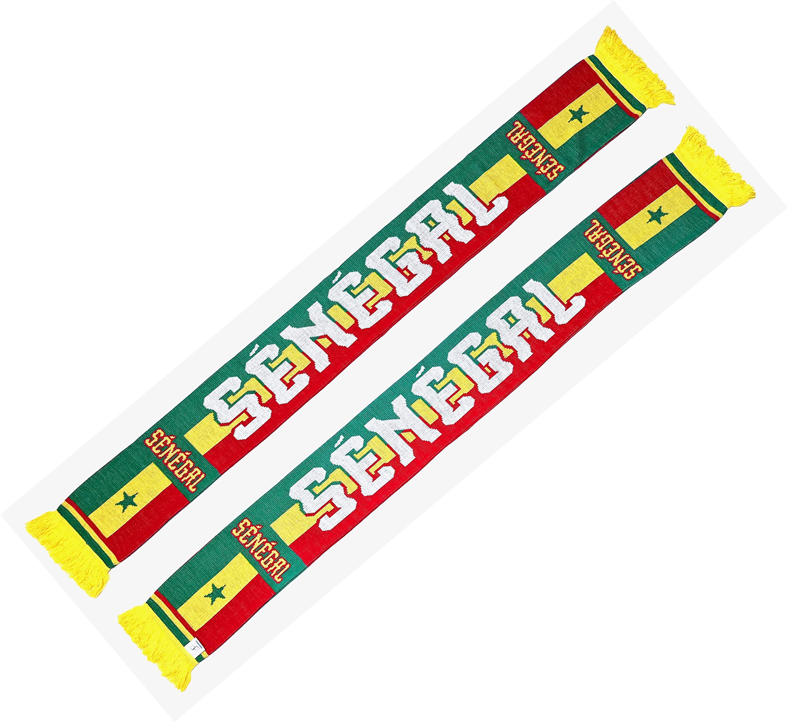 Senegal Soccer Knit Scarf, Red, Green, Yellow - Image 2