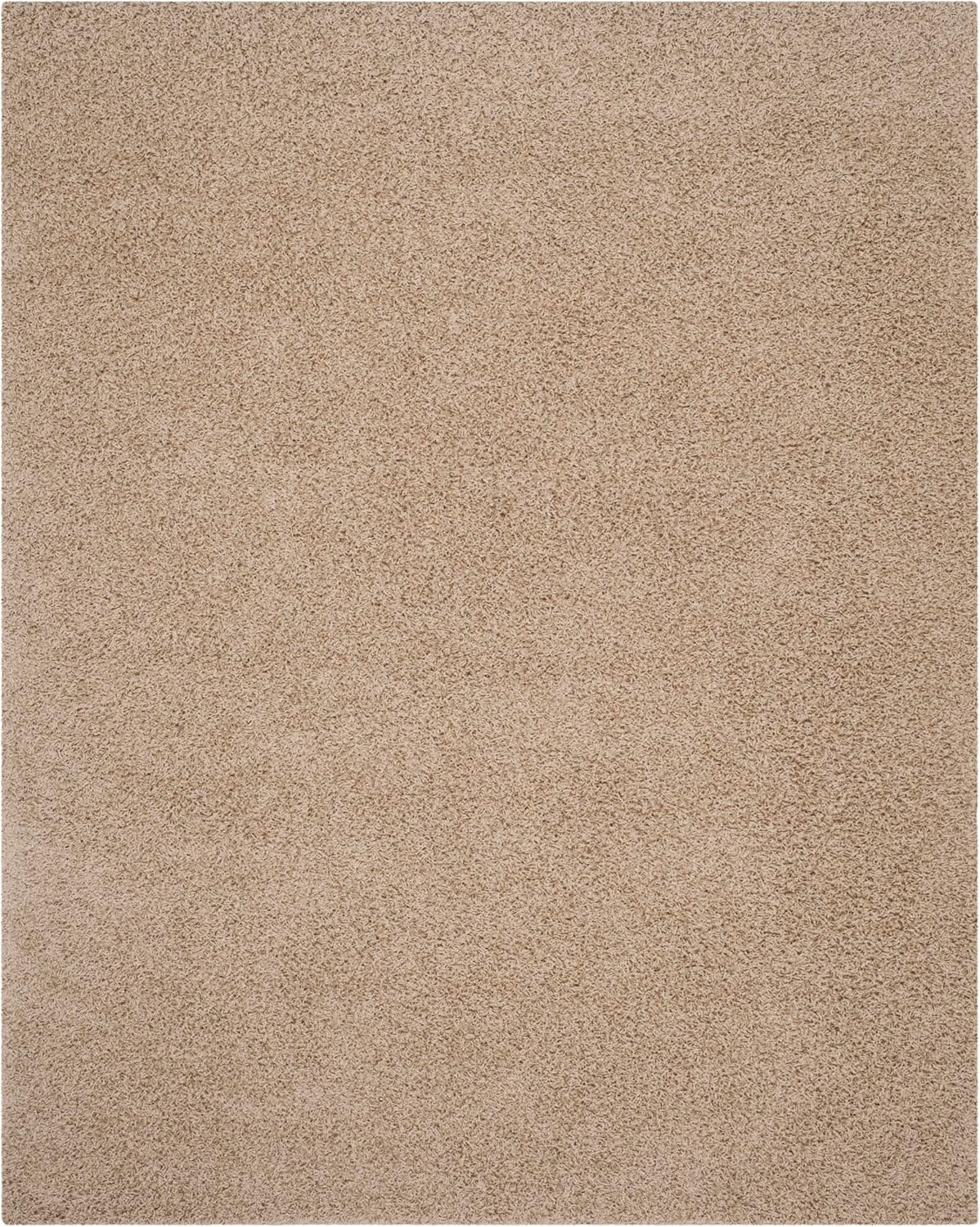 SAFAVIEH Area Rug 8x10 - Athens Shag Collection - Large - Beige, Non-Shedding & Easy to Clean, Ideal for Living Room, Bedroom, Dining Space (SGA119G)