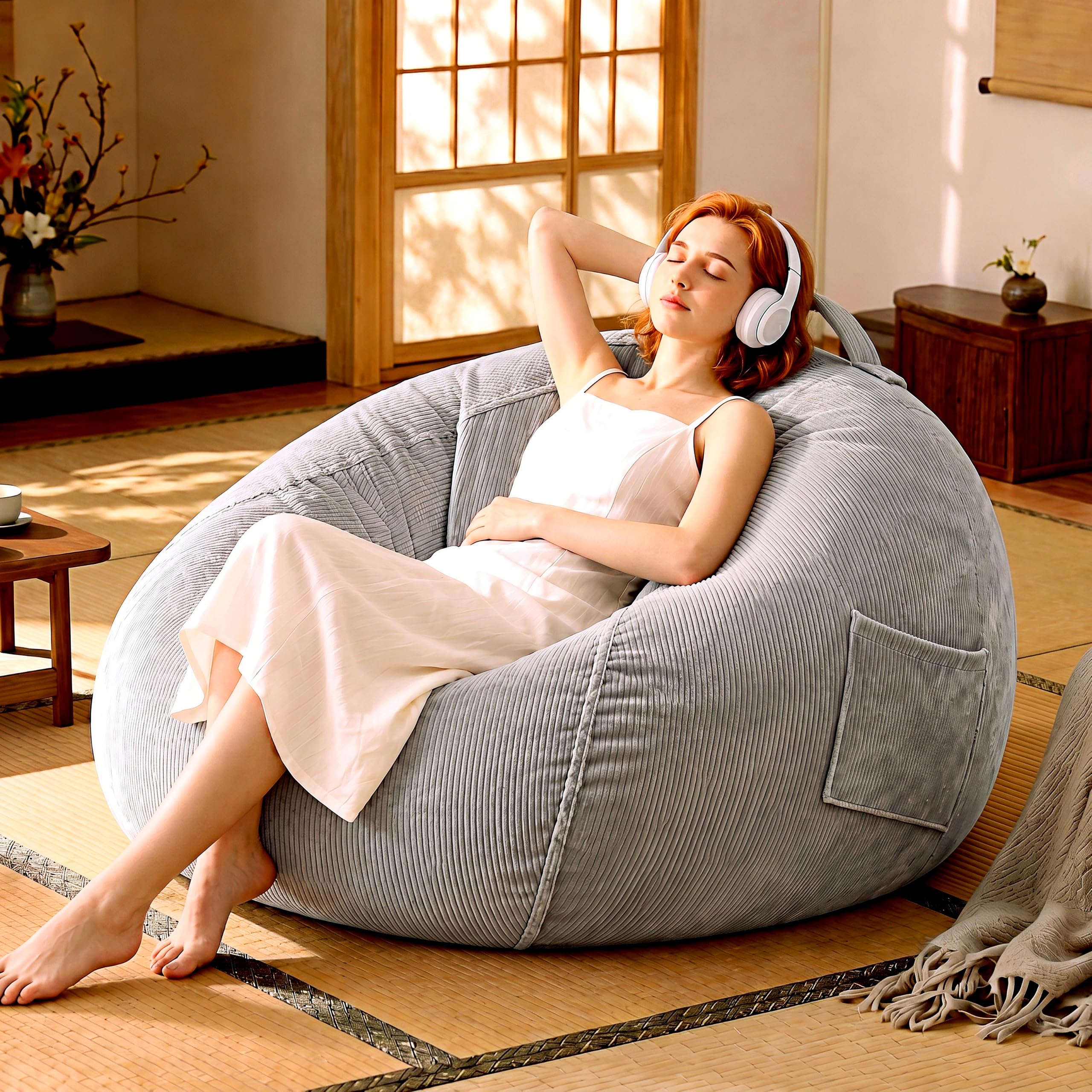 Amazon.co.jp: Lovikon ビーズクッション 特大 70*60cm 一人掛け