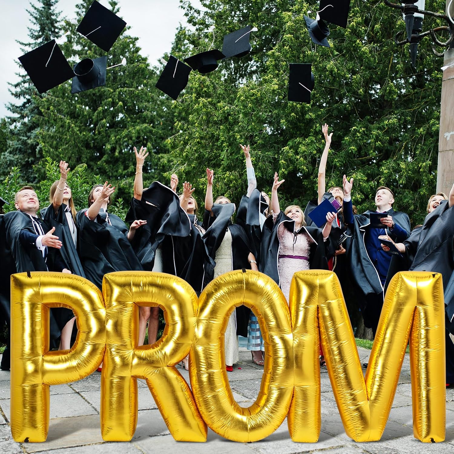 Hungdao 4 ft Inflatable Prom Decoration - Large Blow-up Prom Letters Decoration Class of 2025 with Stake Graduations Party Decor for High School College Outdoor & Indoor Grad Party Supplies