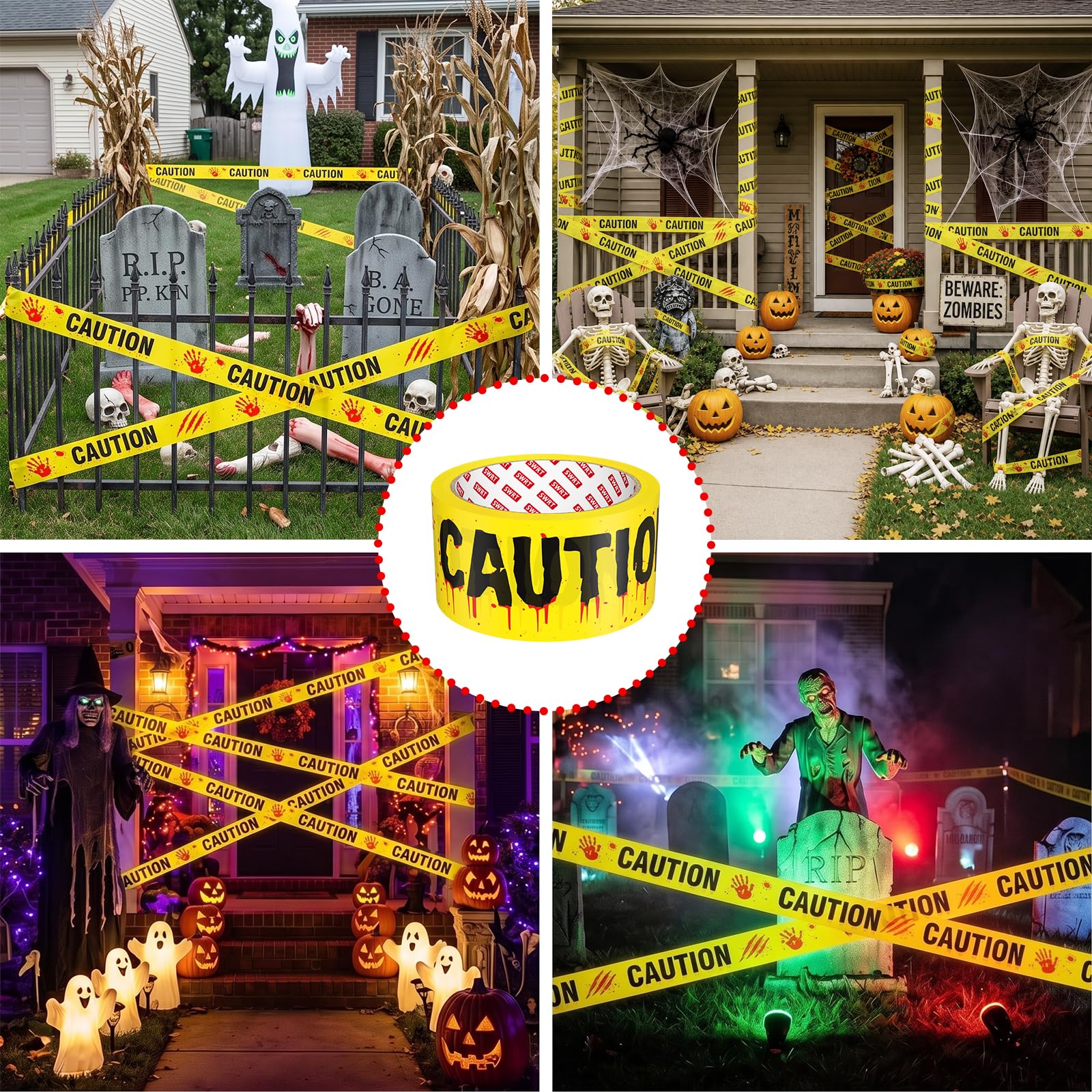 Halloween Caution Tape - Spooky Decorations -4 Halloween Caution Tape - Spooky Decorations -4