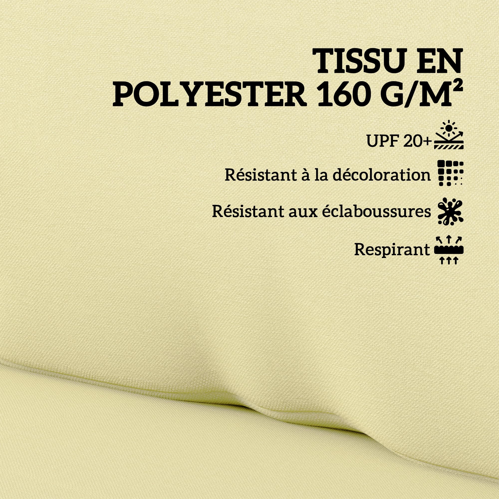 Outsunny Coussins de Palette extérieur 2 Places 2 Pièces UPF20+ Beige | Coussins de siège pour euro palette lavable, 120 x 80 cm et 120 x 45 cm, Épais de 20 cm
