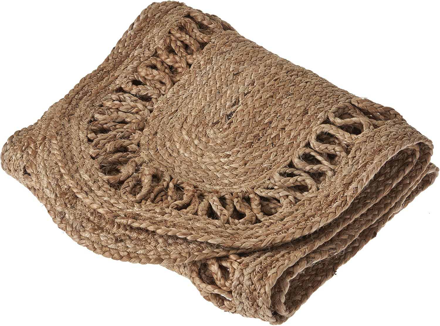 Ox Bay Quinn Braided Border Natural Jute Table Runner