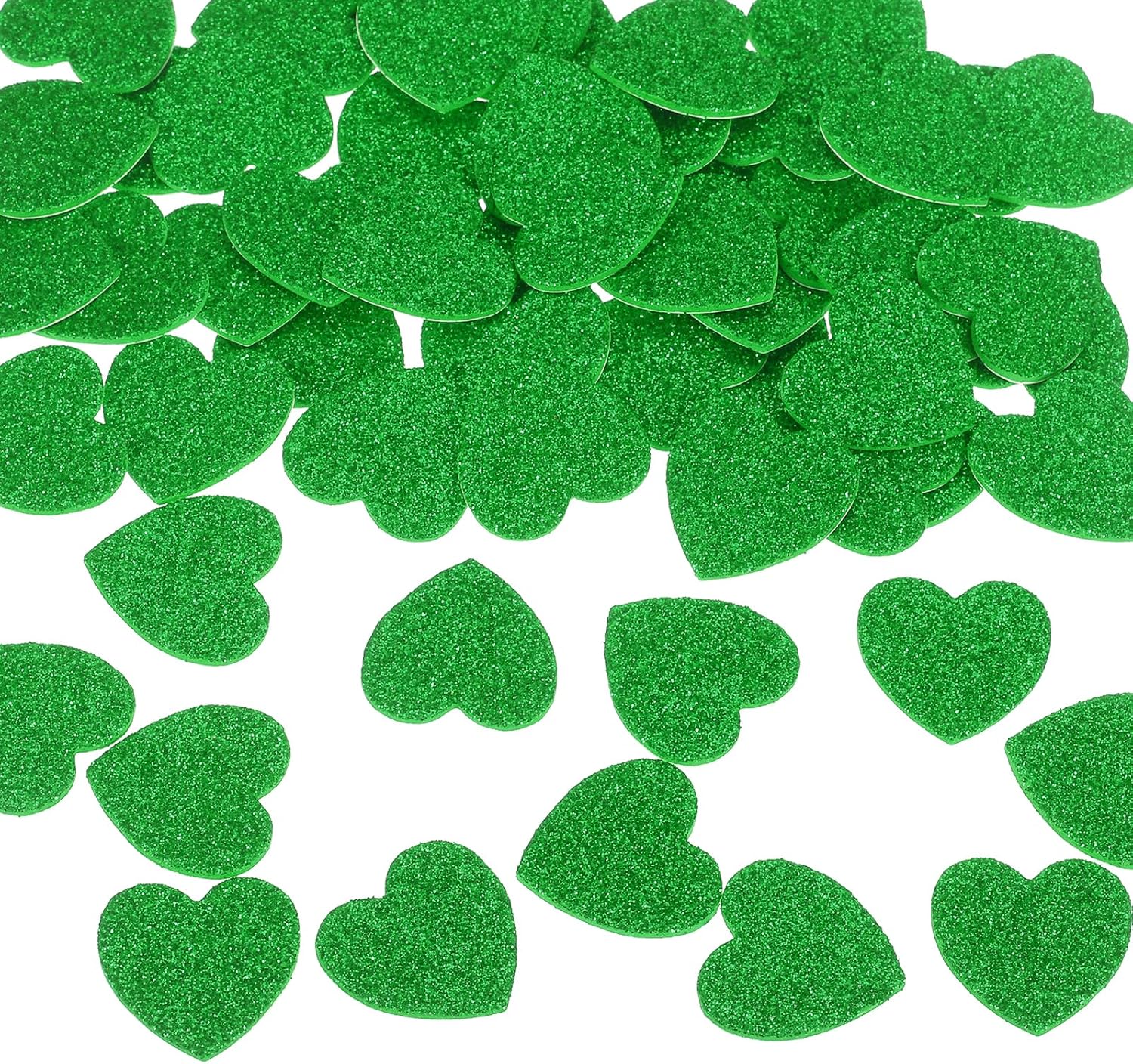 MECCANIXITY 60Pcs Glitter Foam Stickers 1 Inch Self-Adhesive Sparkly Heart-Shape Glitter Stickers for Arts Craft Supplies, DIY and Decor, Red