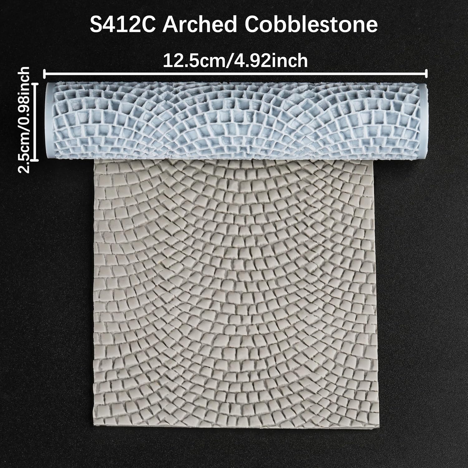 AUSPDICE Terrain Texture Roller Set for DND Board Game, Terrain Building Tabletop Game, RPG Gaming Gift 3D Printed S412C Arched Cobblestone