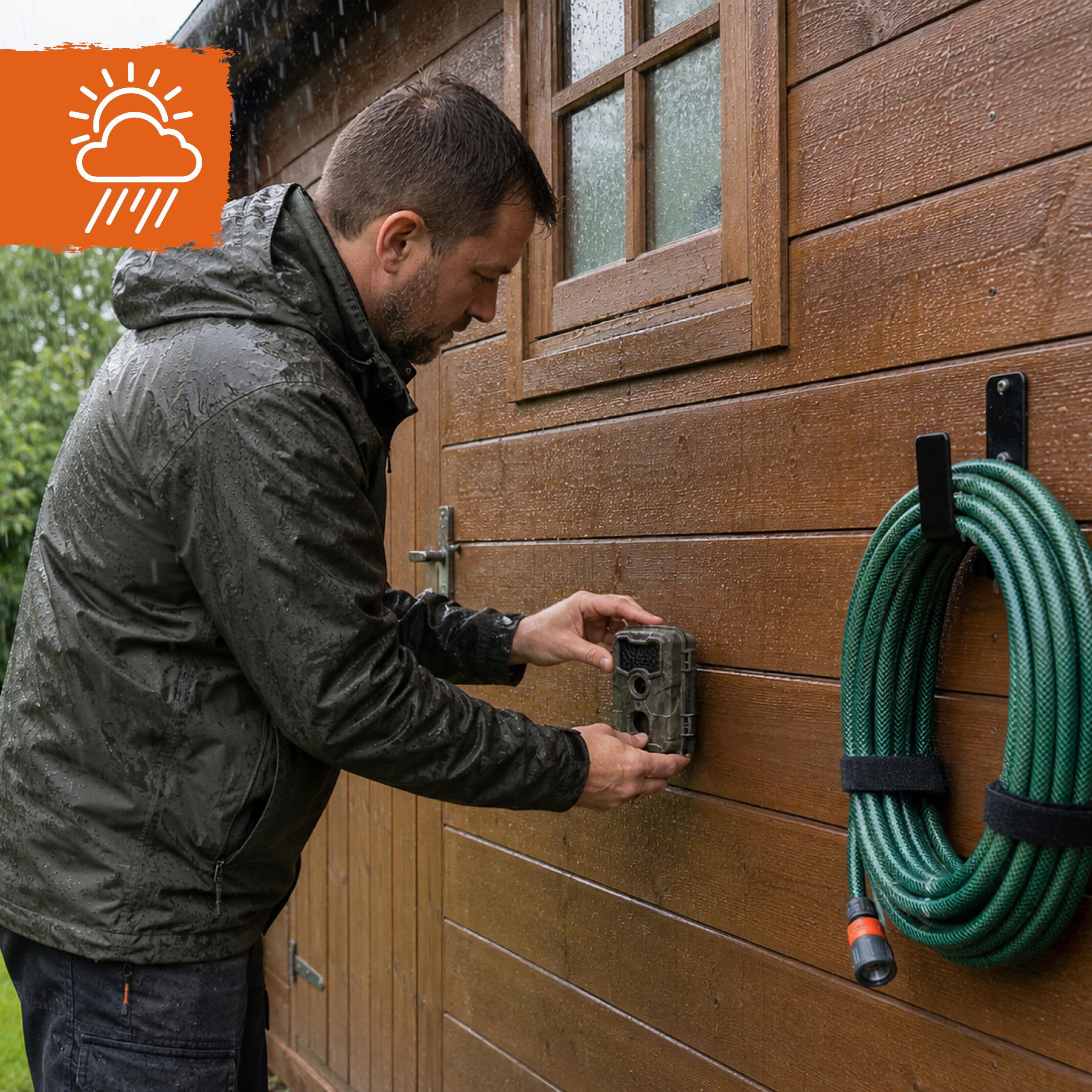 KLEBESHOP24 Cinta de gancho y lazo autoadhesiva para exteriores, hook y loop extra fuerte, con adhesivo de acrilato/negro, 38 mm x 8 m