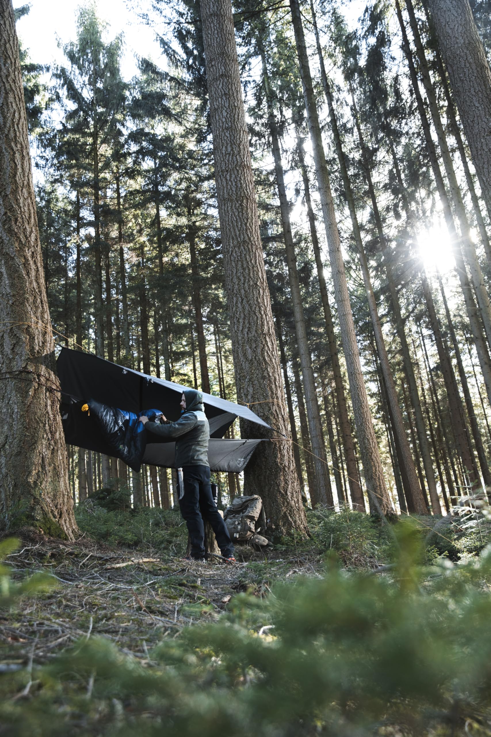 Nordisk - Voss SI multifunktionales Tarp, reißfeste Nylon Rip Stop Zeltplane mit Silikon Beschichtung, inklusive Packsack, Dunkelgrün/Forrest Green