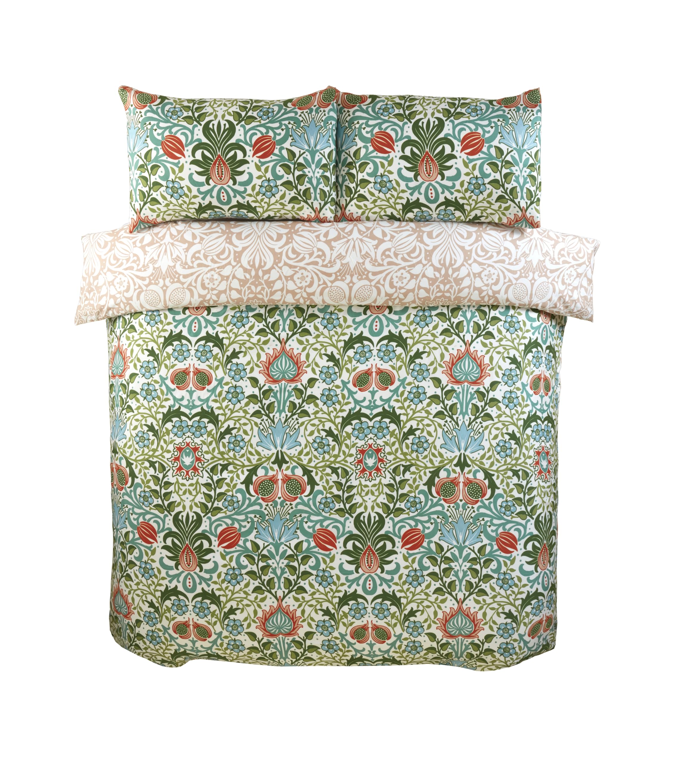 Rapport home Heritage Floral Microfibre Reversible King Bedding Set, Multi - Image 2