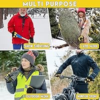 Vista 7 de HANDLANDY Guantes de trabajo aislados, guantes térmicos de invierno impermeables para hombres y mujeres Negro-Amarillo