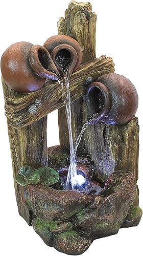 Miniatura 5 de Design Toscano DW8127 - Fuente de agua con luz LED, fuente de mesa para decoración de jardín Villa Fortino, fuente de escritorio, función de agua, a