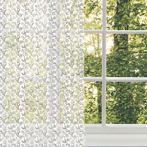 Miniatura 5 de Ambesonne Artichoke Tulle Curtains with Rod Pocket, Faded Colored Black and White Super Foods with Stalks and Leaves Art Print, Sheer Drape for