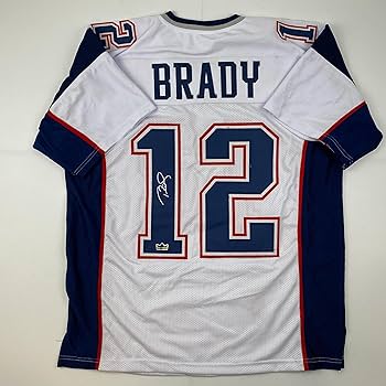 Facsimile Autographed Tom Brady New England White Reprint