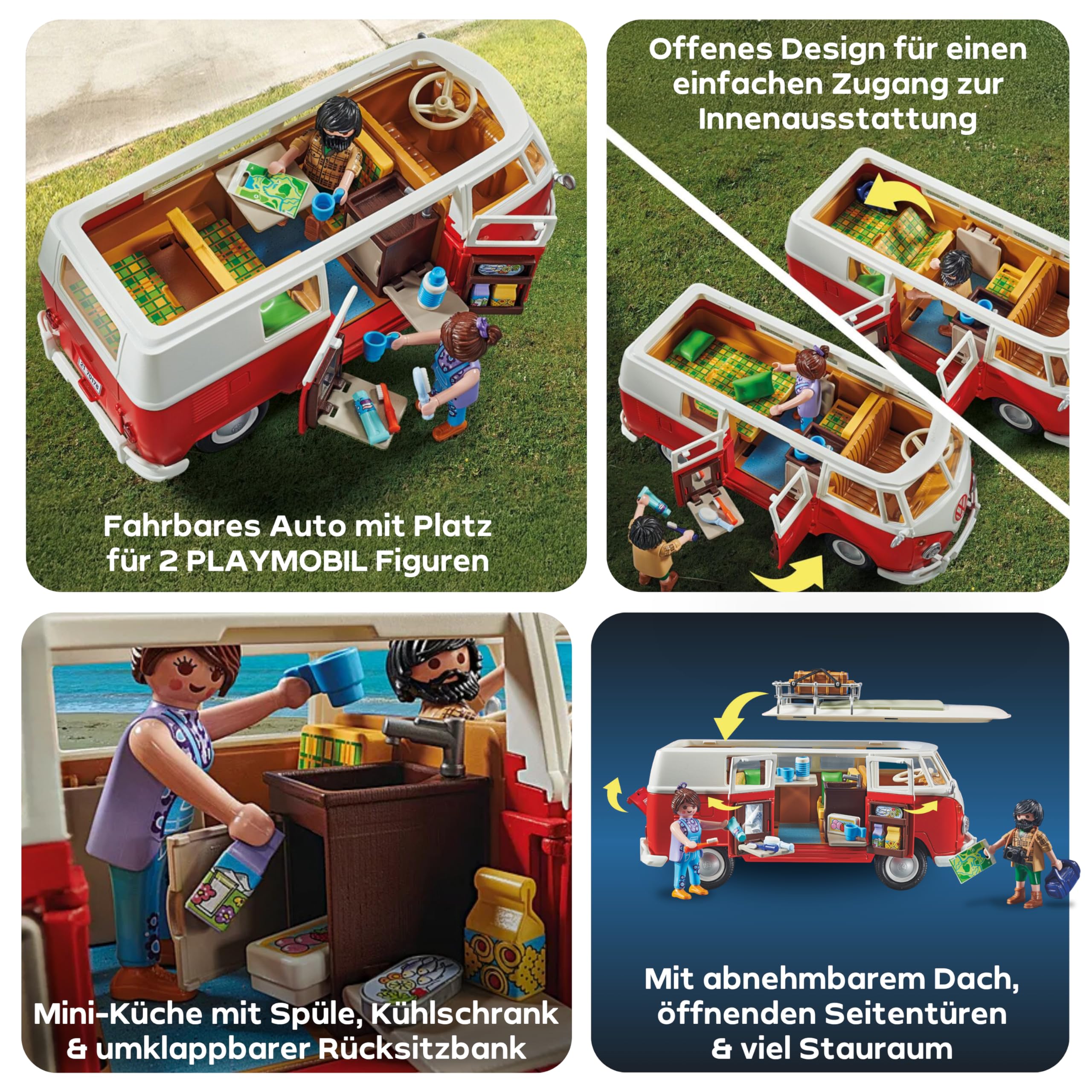 PLAYMOBIL | Volkswagen | T1 Camping Bus |Sammelauto | Für Kinder und Erwachsene | 70176