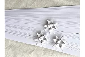 3/4" Bright White Froebel Stars Paper Strips