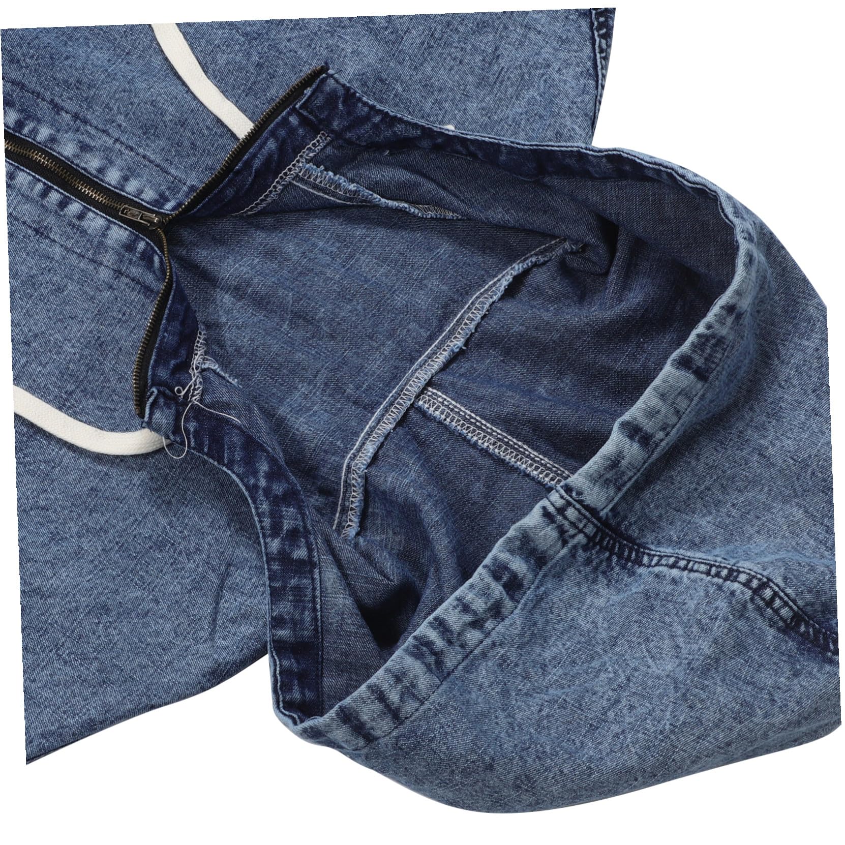 HEMOTON Bluza Dżinsowa Damska Jeansowa z Kapturem Wygodna Jeansowa z Kapturem Typu Oversize Blue