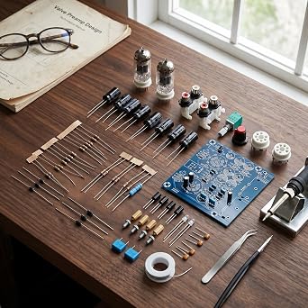 6J1 Tube Preamp DIY Kit, DC 12V Headphone Amplifier