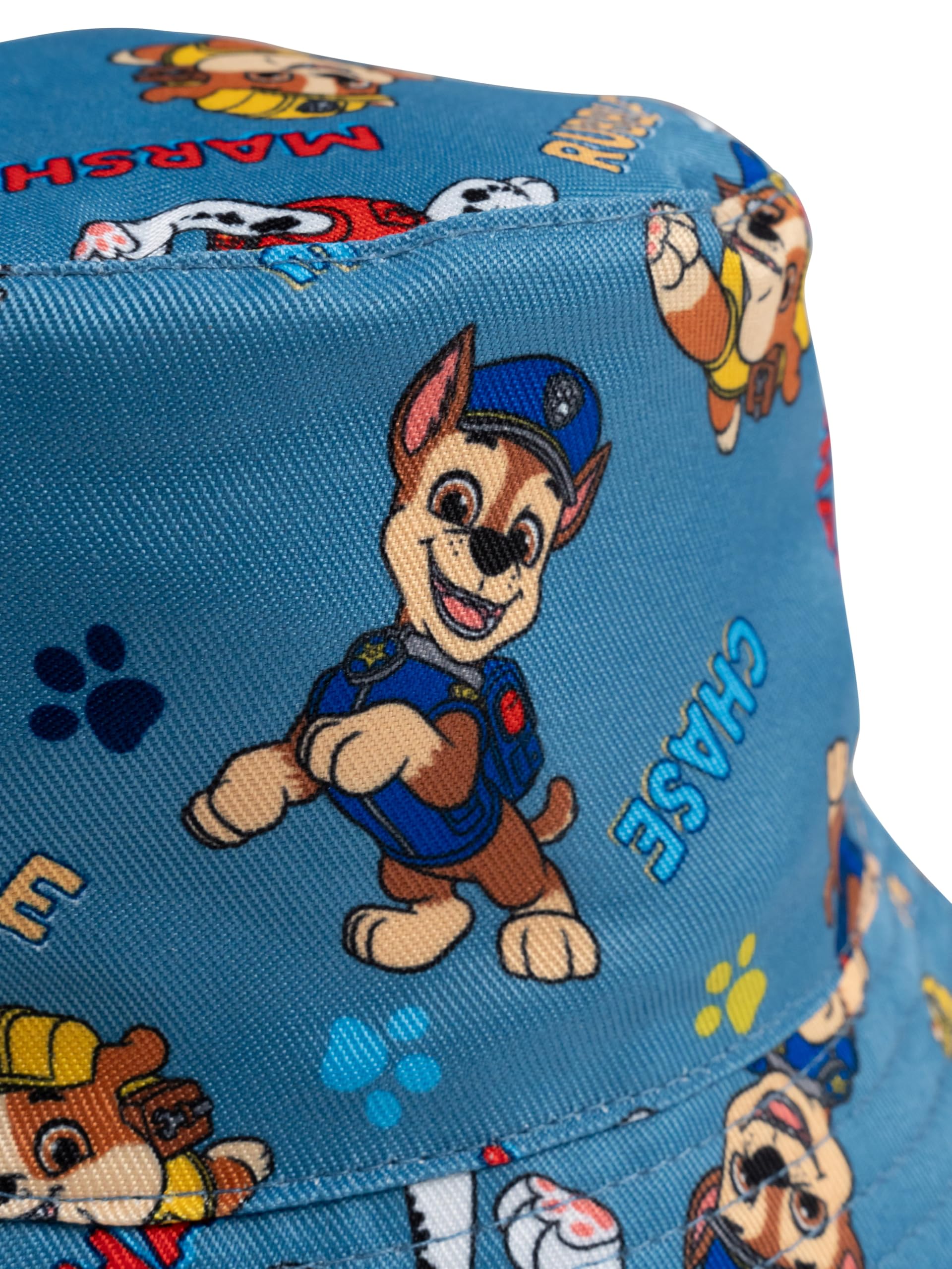 Paw Patrol Fischerhut für Jungen - Marshall, Rubble und Chase Kinder Bucket Hat Sonnenhut Anglerhut Blau