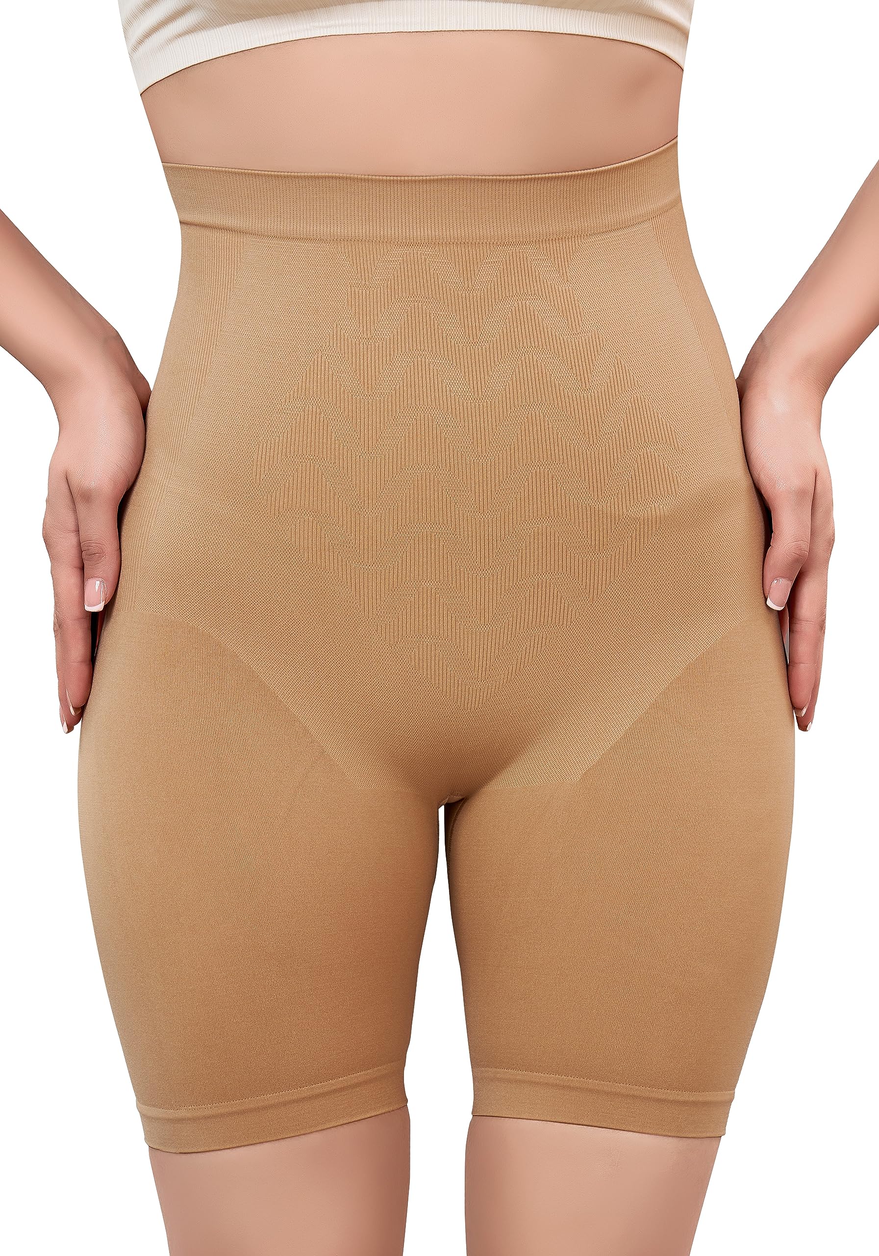 plumbury Women's Seamless High Waist Tummy Control/Tummy Tucker Shapewear Shorts,Free Size-picture-54