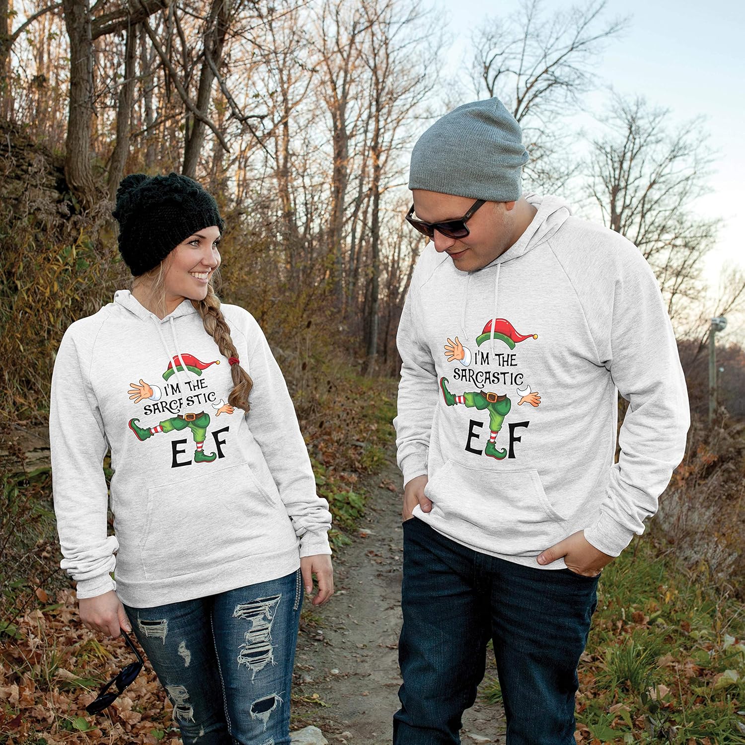 lepni.me Hoodie Sweatshirt Funny Christmas Sarcastic Elf Hilariuos Holiday Outfit