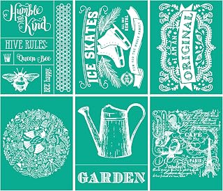 BOOLOOEN Silk Screen Stencils Self-Adhesive Home Use Screen Stencil, Cuttable Reusable Screen Transfer Chalk for DIY Drawing on Wooden Chalkboard Walls and Floors. 6pcs Set 8.5x11 inch