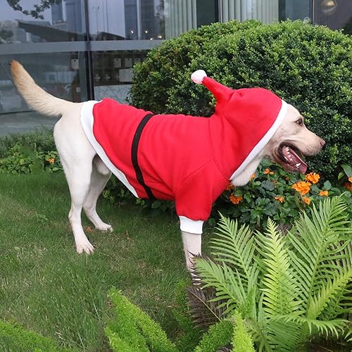 Miniatura 2 de Disfraz navideño de Papá Noel para perros extragrandes, sudaderas con capucha, Labrador Rottweiler, gran danés, rojo, 4XL
