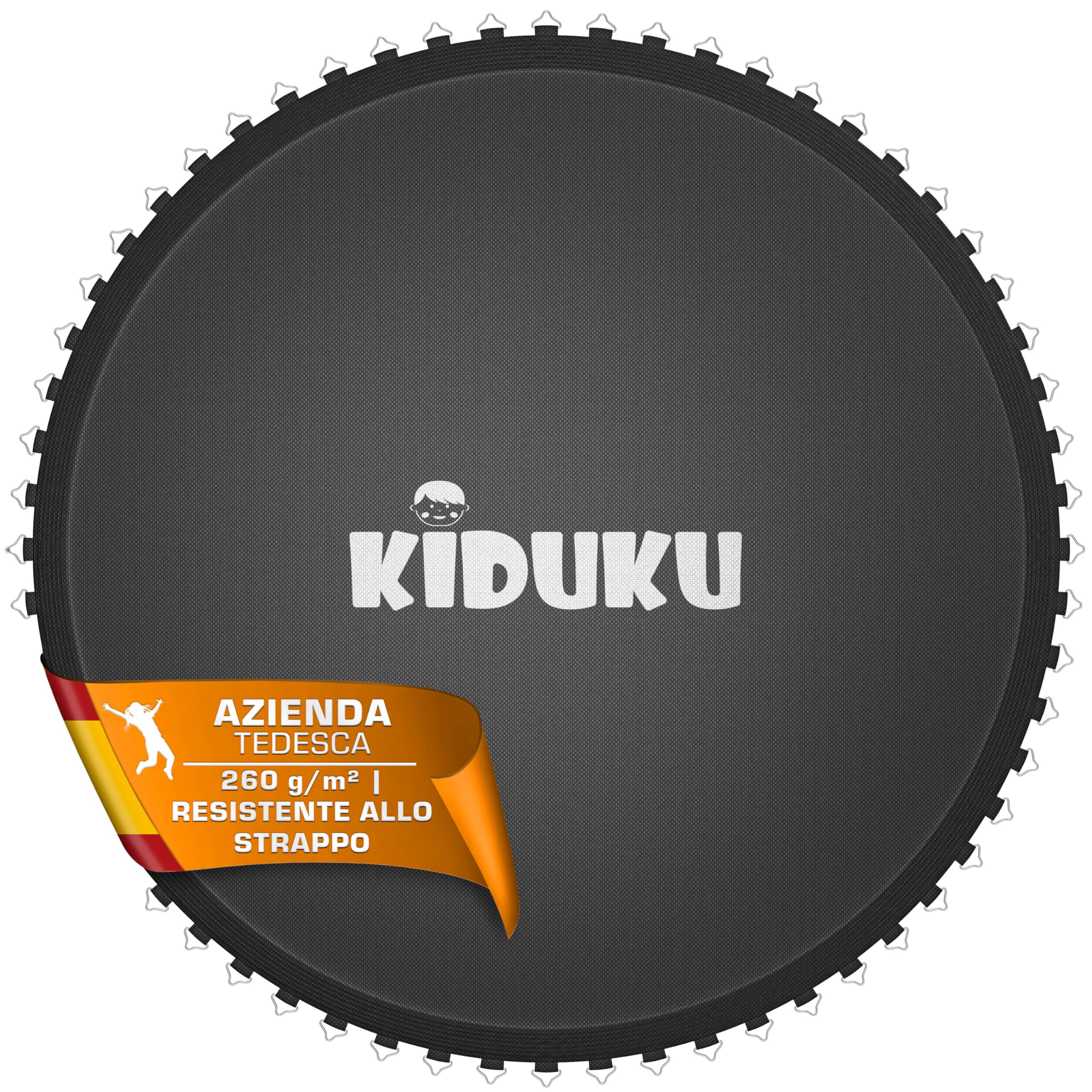 KIDUKU Sábana elástica de salto de 244, 305, 366 y 427 cm de diámetro, 48 – 96 ojales, resistente a los rayos UV y a la intemperie, accesorio de repuesto para cama elástica de jardín, tela de salto de