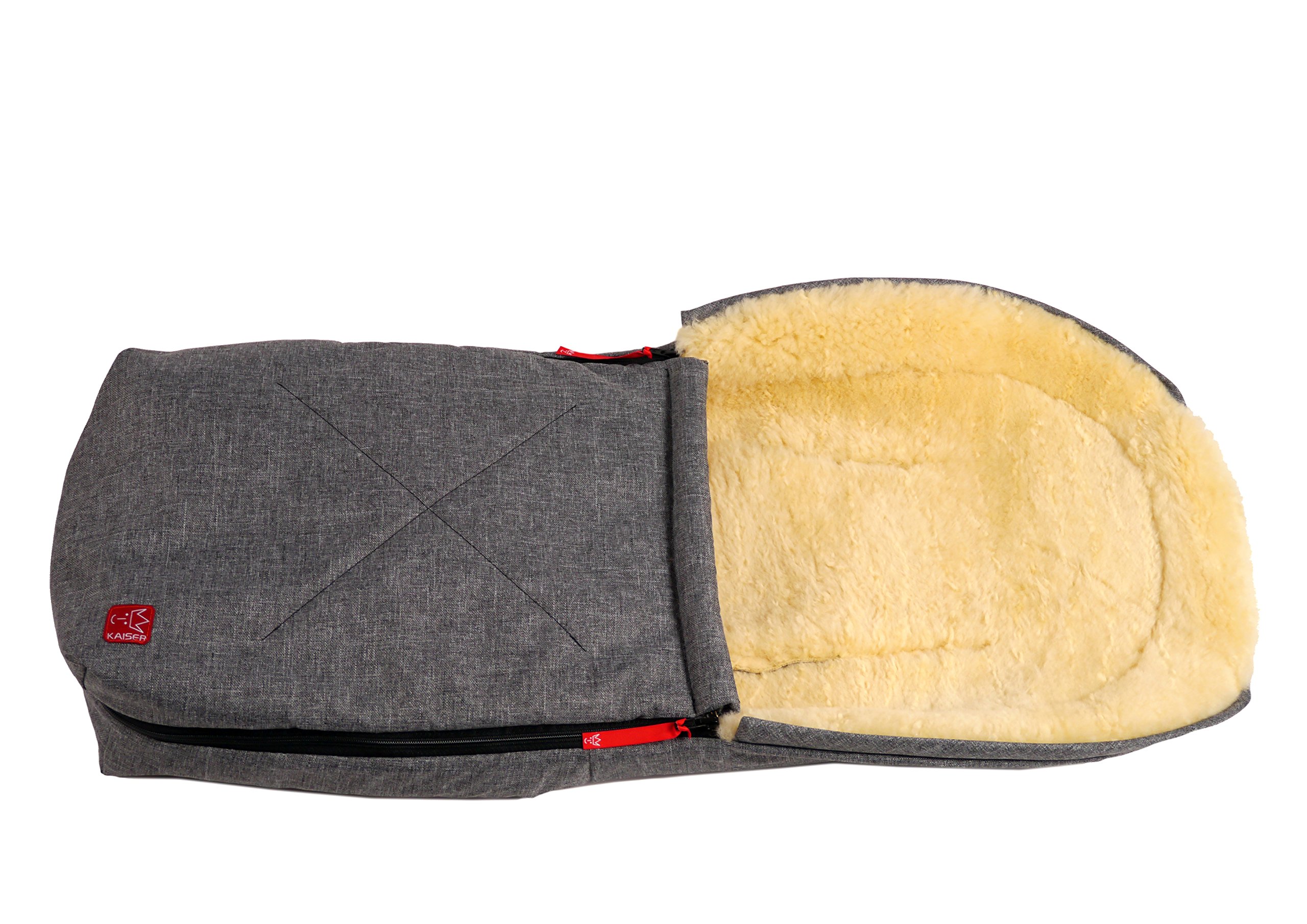 Kaiser Emma Sac de Couchage en Peau d'Agneau Anthracite Mélange