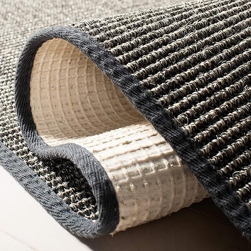 Miniatura 5 de MARTHA STEWART x Safavieh MSR9501F - Alfombra rústica de sisal y yute de 8 x 10 pies, color carbón