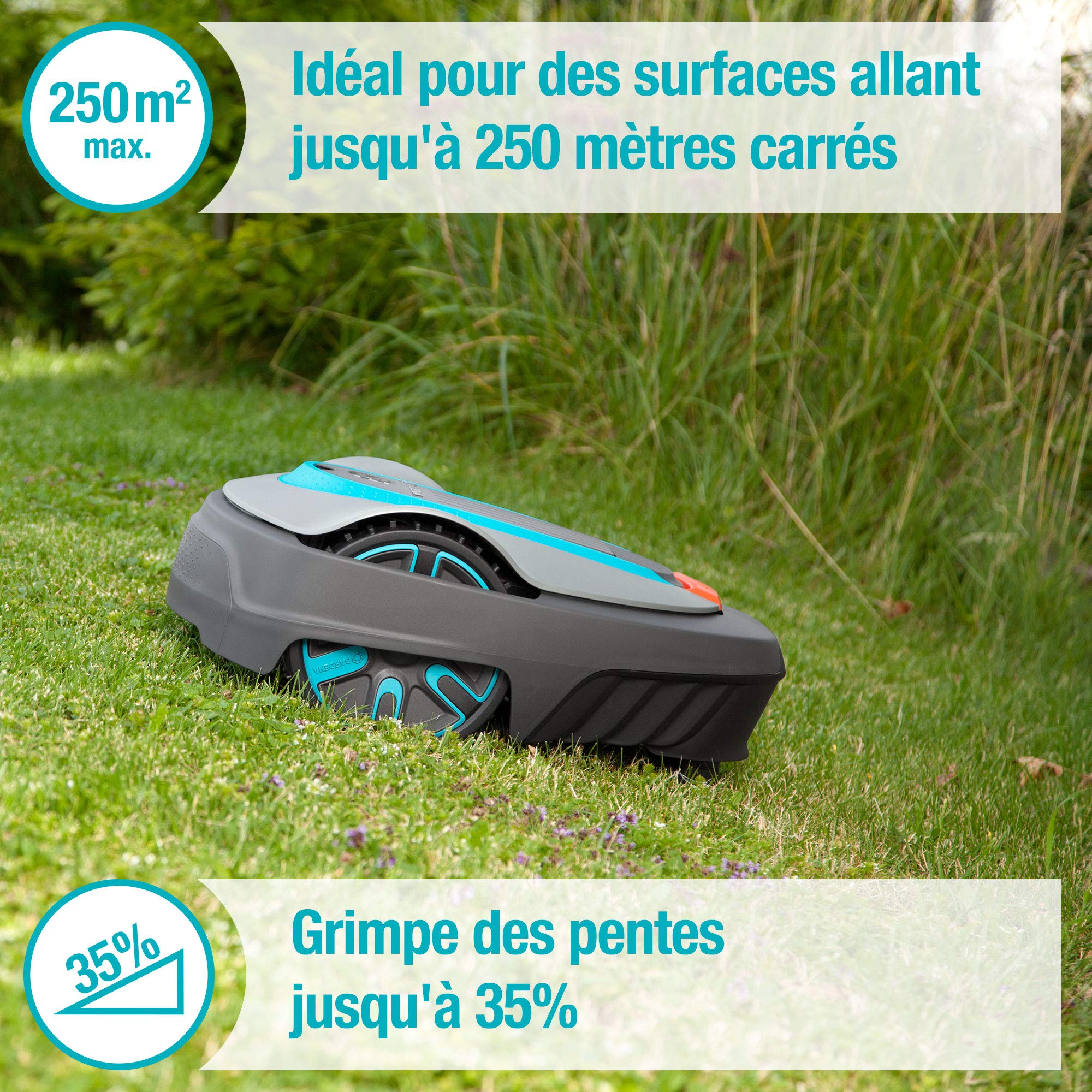 Gardena Ensemble smart SILENO city 250: Robot tondeuse surf. Tonte jusq. 250 m² — vue 2