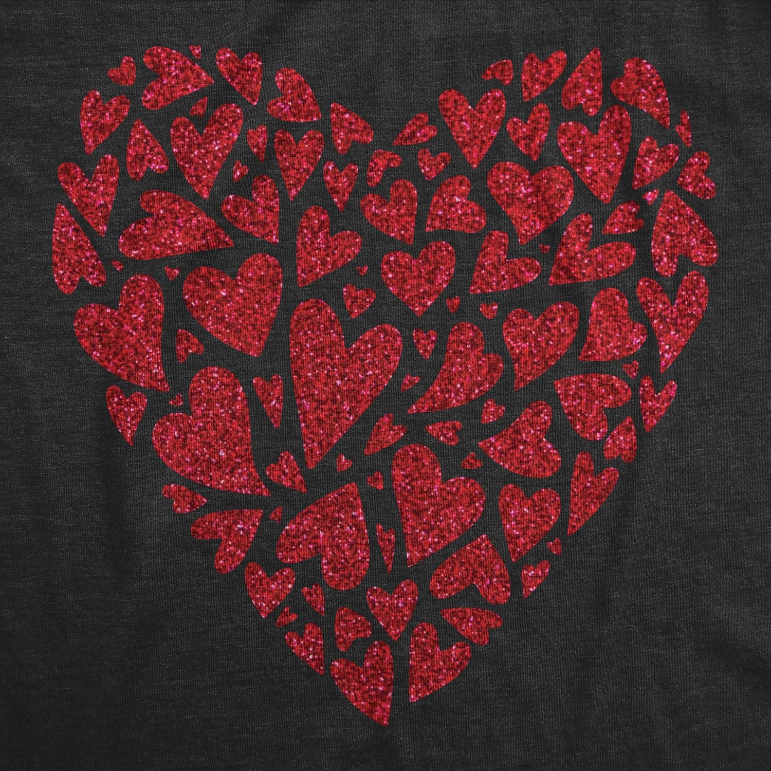 Womens Glitter Heart T Shirt Funny Awesome Valentines Day Hearts Lovers Tee for Ladies - Image 2