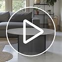 Image of The Attic Celestial Round Coffee Table with Marble Finish, Modern Center Table for Living Room & Lounge