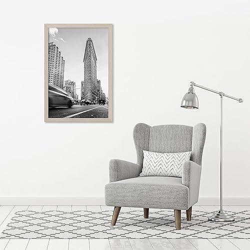 Vista 376 de Americanflat - Marco para póster de 71 x 74 cm con plexiglás pulido, portarretratos negro de madera industrializada, Epic Collection, marco ancho