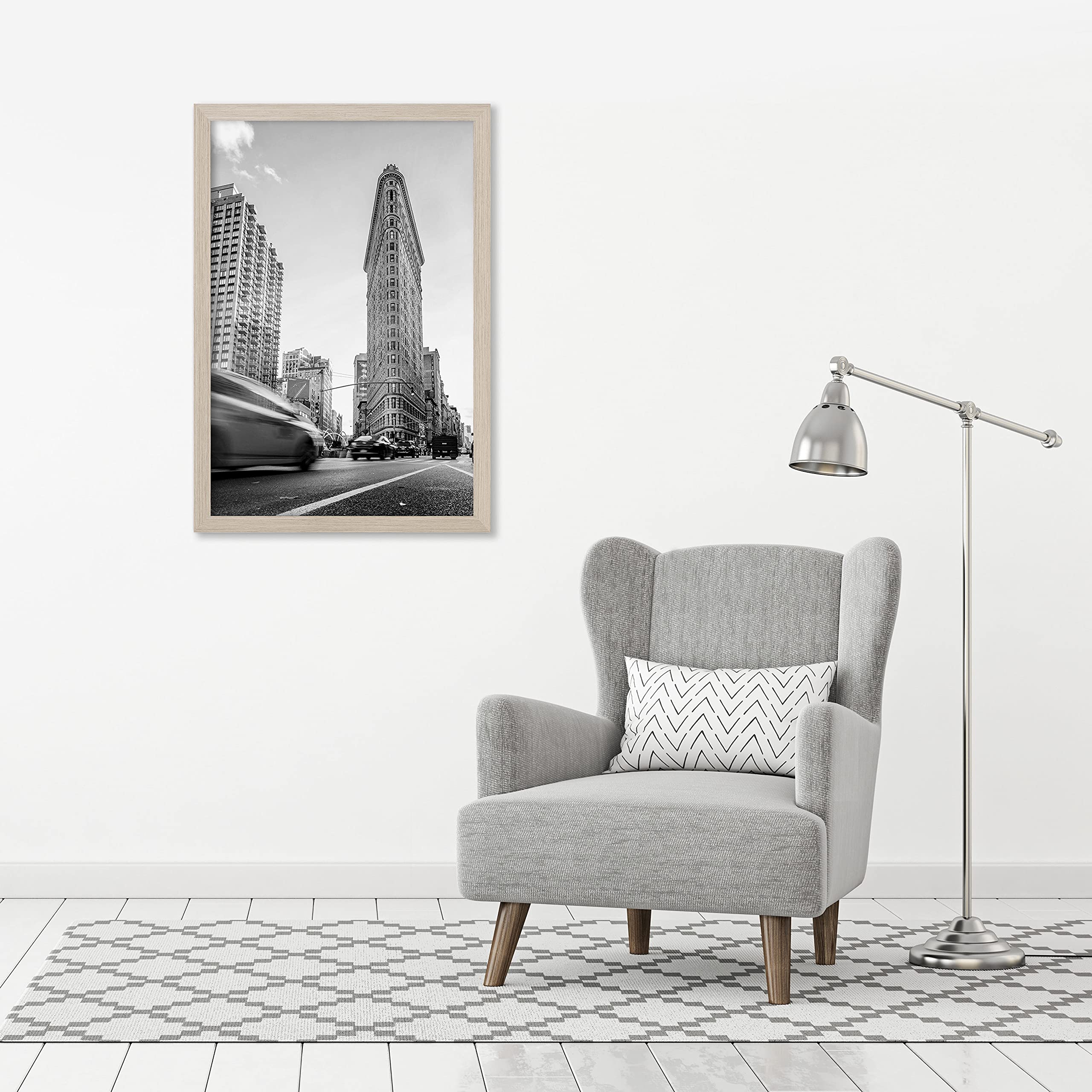 Americanflat 24x36 Poster Frame in Driftwood - Composite Wood with Polished Plexiglass - Horizontal and Vertical Formats for Wall with Included Hanging Hardware