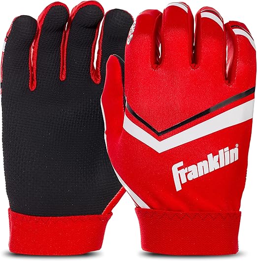 Franklin Sports Youth Football Receiver Gloves - Shoktak Youth Gloves - Kids Football - High Grip