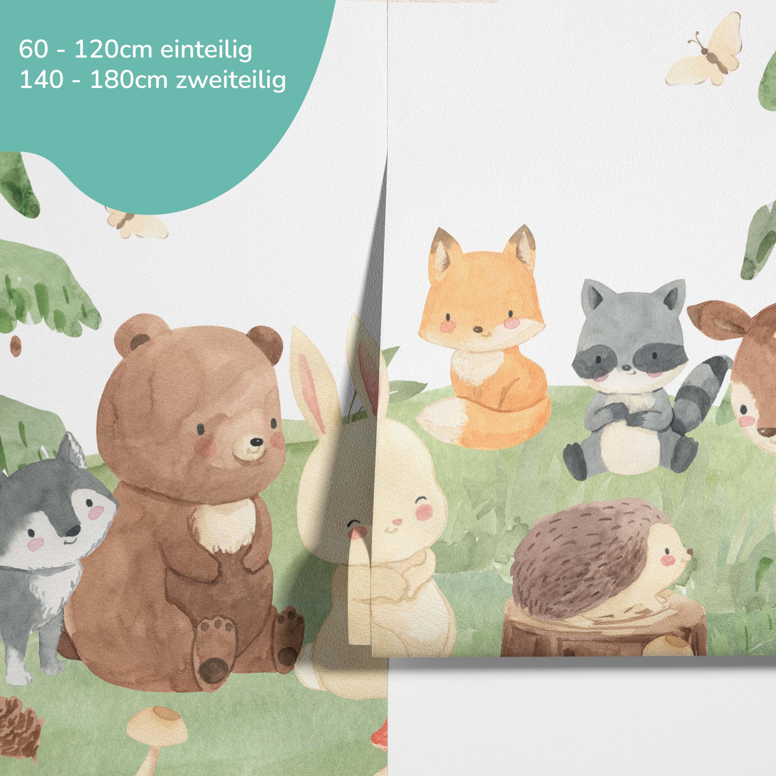 Kidsmood – Runde Wandsticker mit gestochen scharfen Farben | Hochwertiger Druck, schadstofffrei und einfach anzubringen | Aquarell Wanddeko fürs Kinderzimmer, Geschenk zur Geburt oder Taufe (180 cm)
