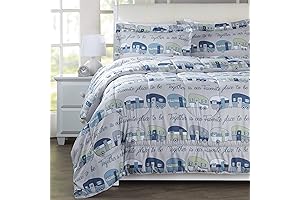 The Lakeside Collection RV King Comforter Set - King - 3 Pieces,Blue/Gray