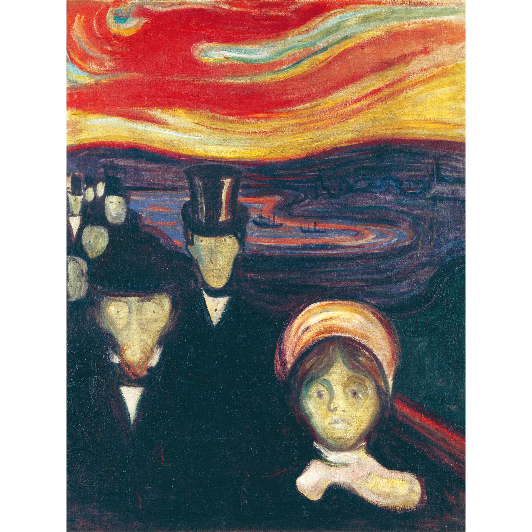 Edvard Munch Anxiety Large Art Print Poster Wall Decor Premium Mural