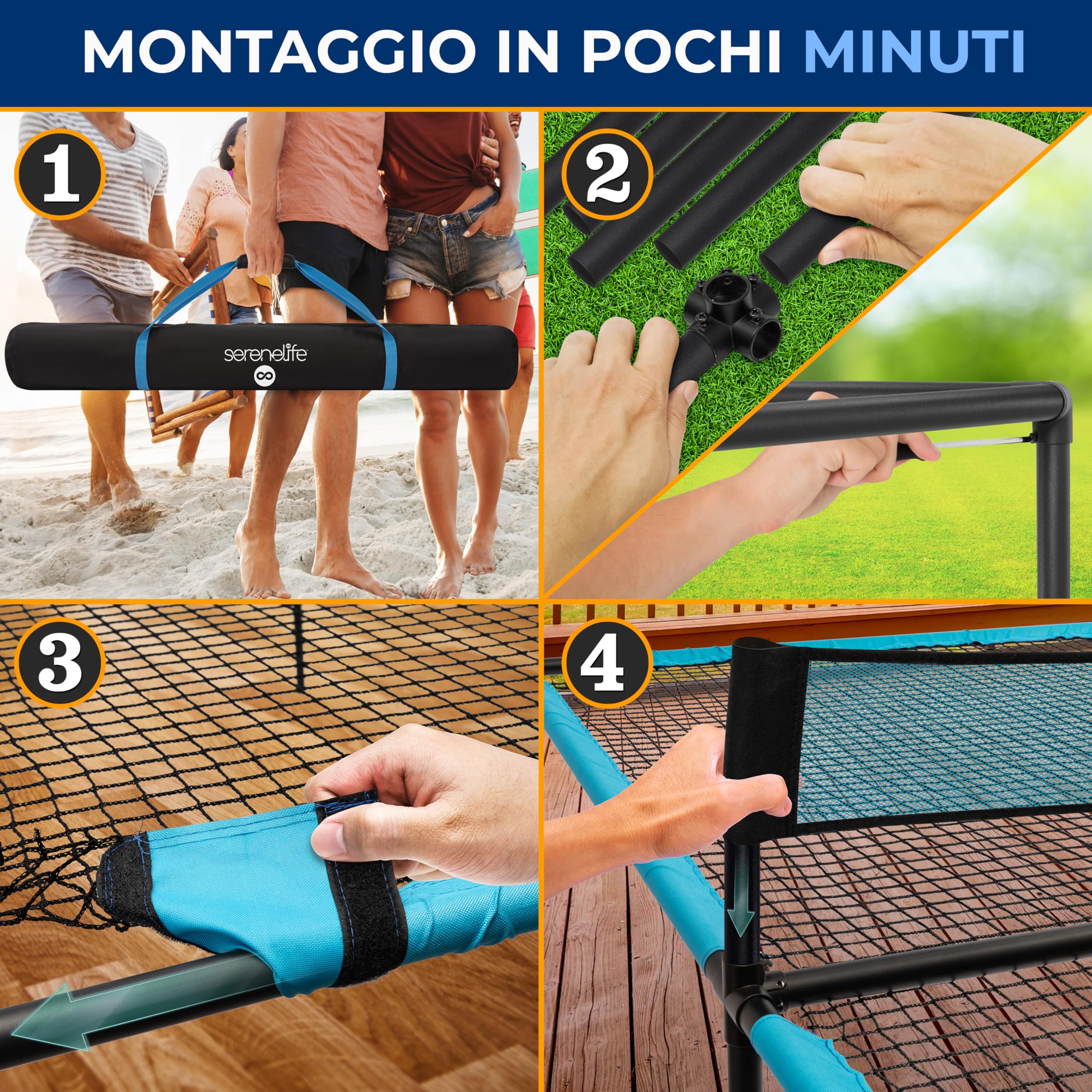 SereneLife Tavolo Ping Pong, Gioco da Tavolo 240 cm in Acciaio Verniciato con Rete Ping Pong, Racchette e Palline, al Coperto e all’Aperto