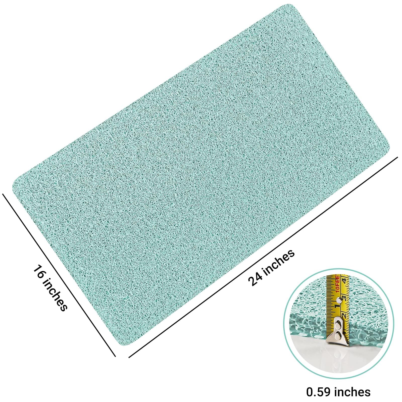 LuxStep Duschmatte, Badewannenmatte, 61 x 40,6 cm, rutschfeste Badematte mit Ablauf, schnell trocknende PVC-Luffa-Badematte für Badewanne, Dusche, Badezimmer (phthalatfrei, grün)