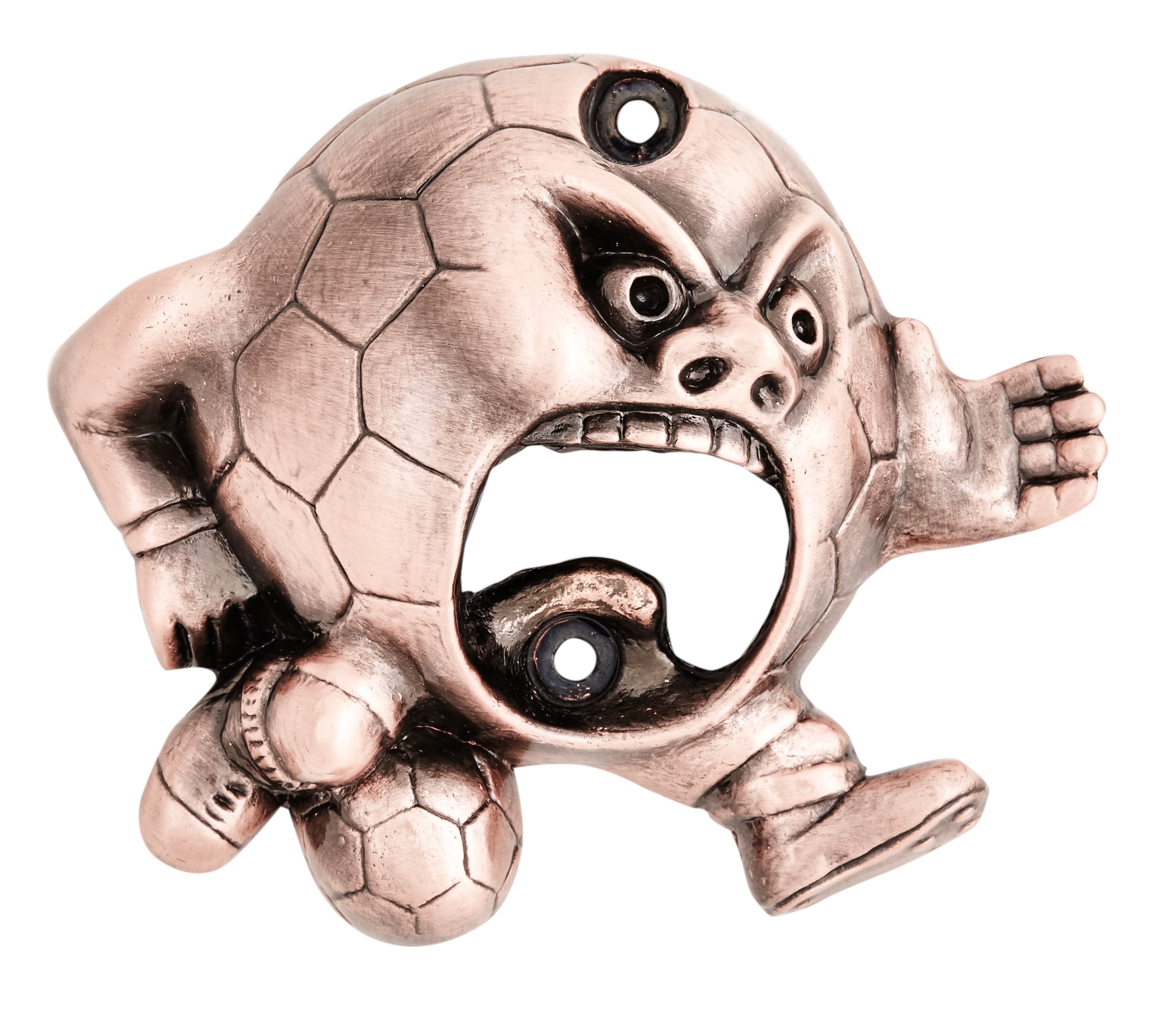 Beer Buddies Bronze - Footballer Novelty Bottle Opener - Bronze Finish Wall Mounted Miniature Footballer Cap Remover For Indoors And Outdoors. All Metal Cast Body. Boxed. Includes Fixtures And Fittings.
