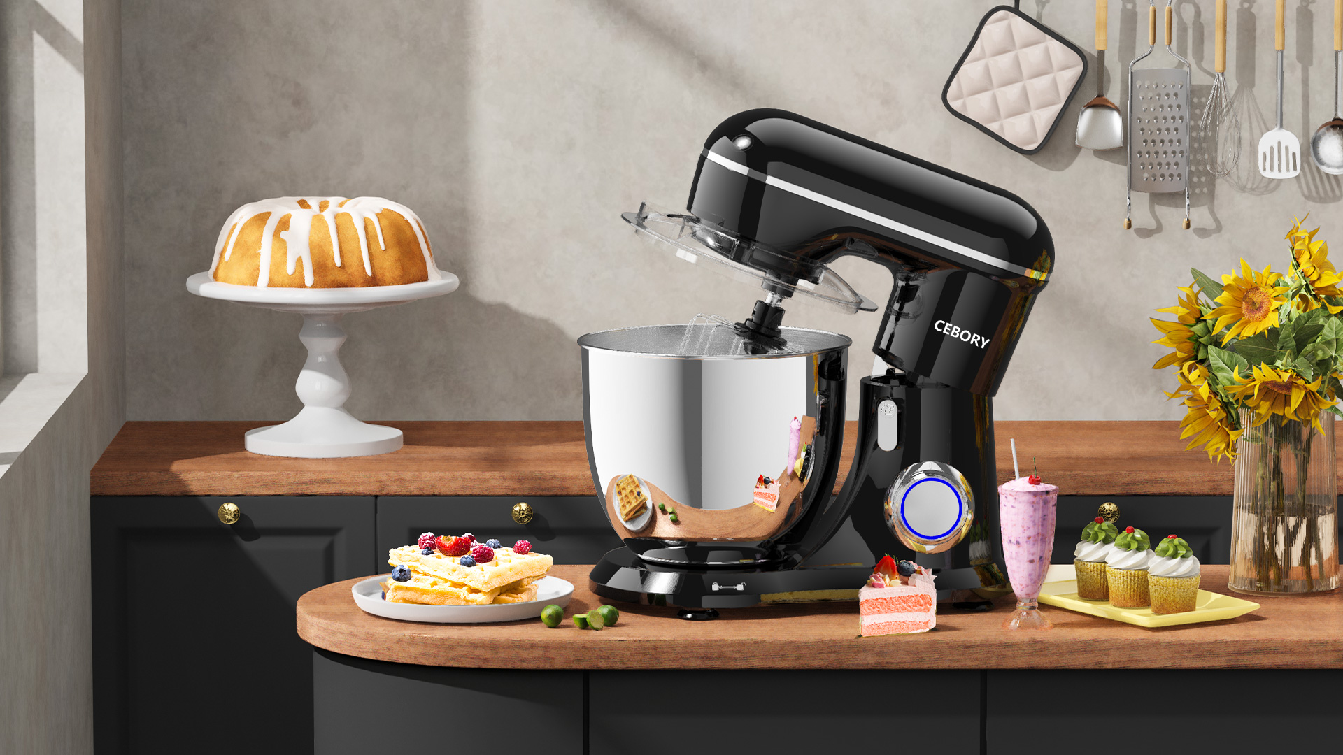 Amazon.com: CEBORY 3-IN-1 Electric Stand Mixer, 6.5QT Bowl 660W 10