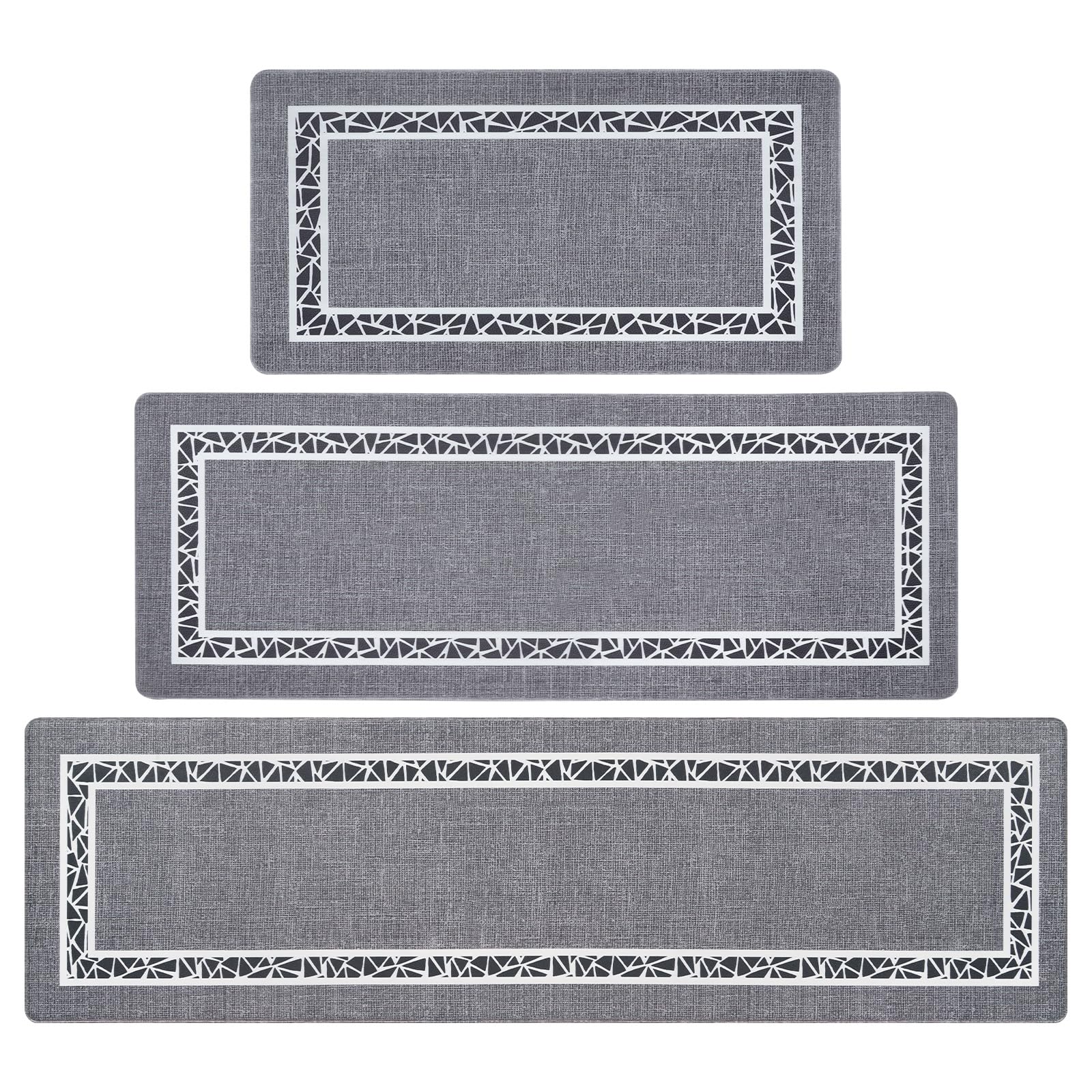 ASPMIZ 2-teilige Marmor-Küchenmatten-Set – Rutschfest, Gepolstert, Wasserdicht, 45,7x121,9 Cm + 45,7x152,4 Cm, Schwarz-gold