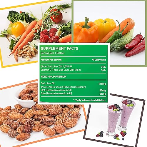 Miniatura 3 de Aceite de hígado de bacalao  300 cápsulas blandas  Fuente natural de ácidos grasos Omega 3  Triple fuerza  Mejor salud inmunológica, saludable para